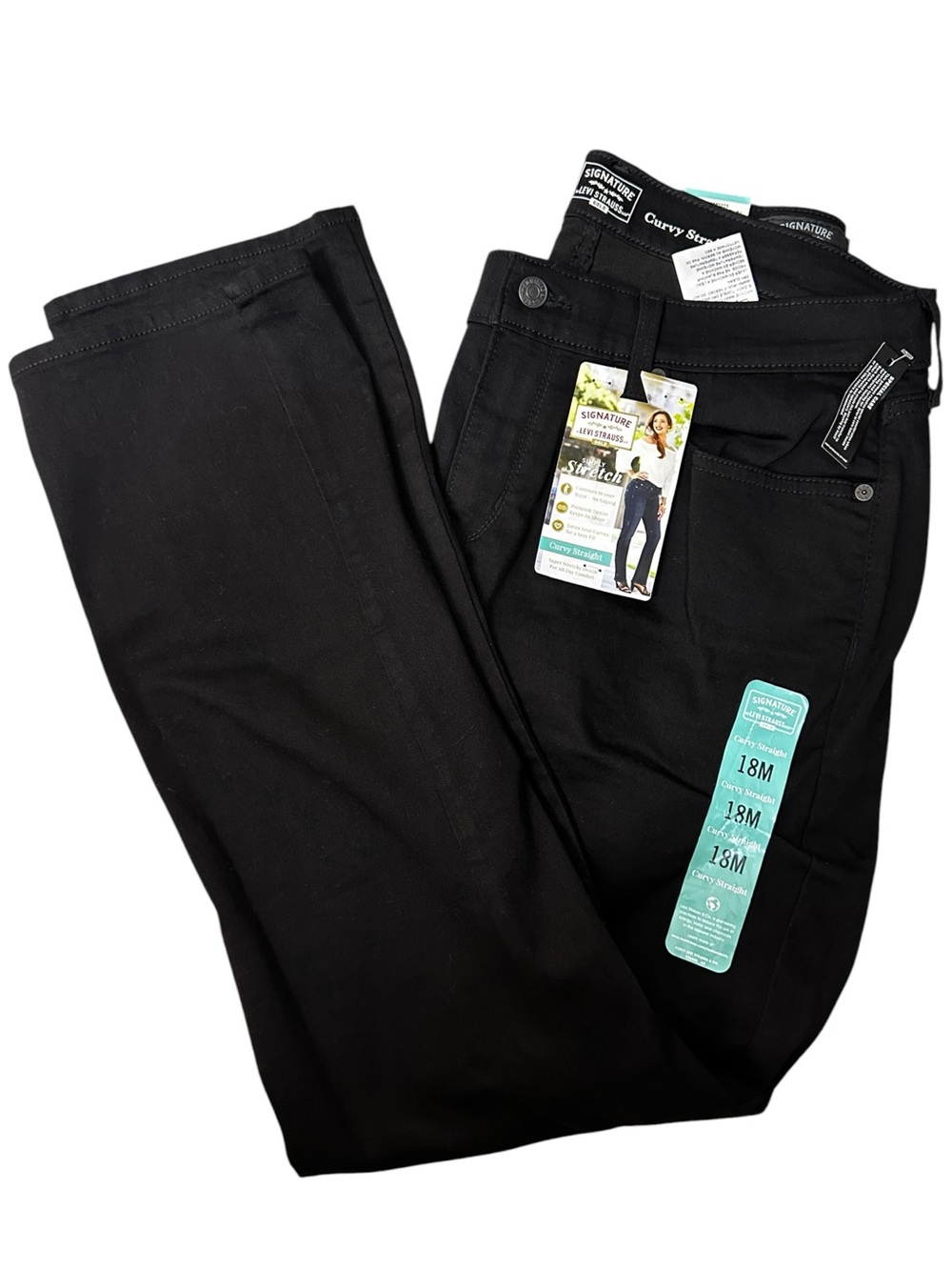 Signature by Levi's Black Straight Leg Jeans